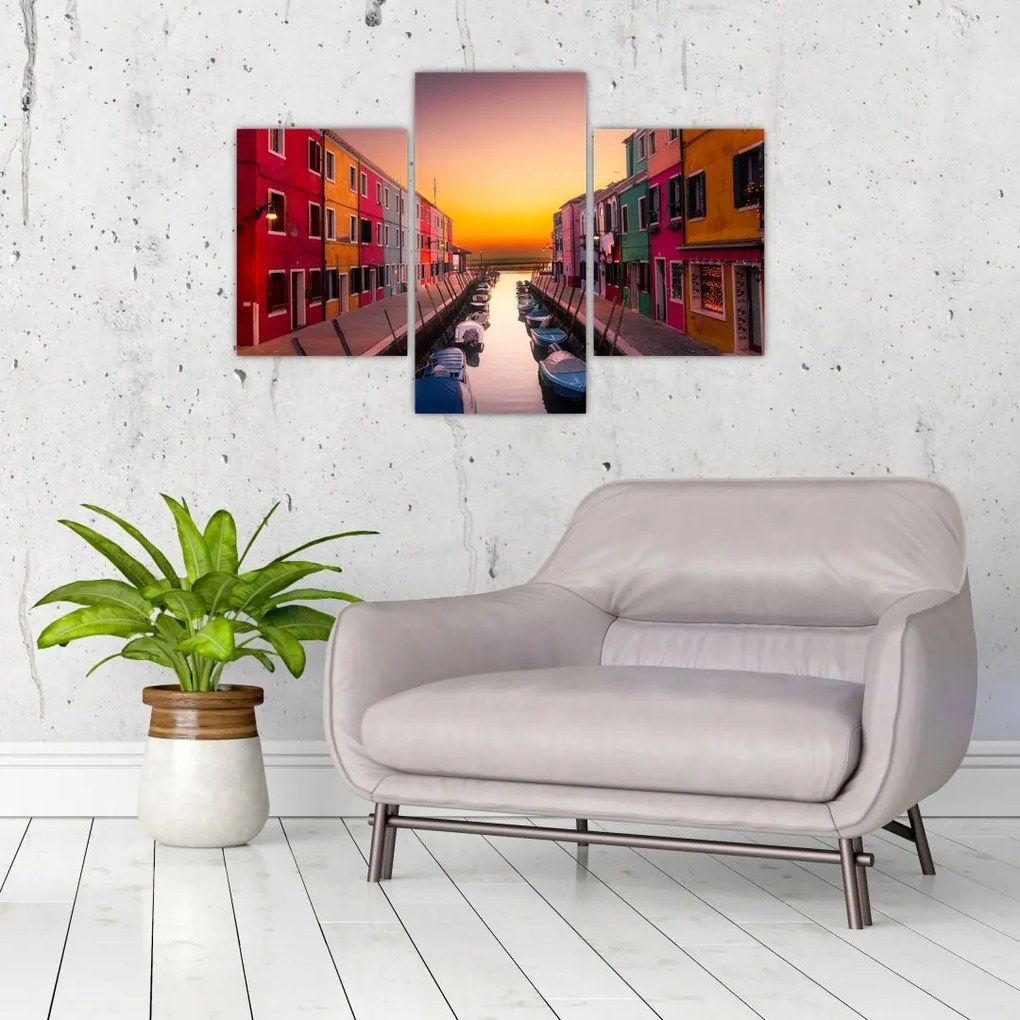 Tablou - Apus de soare, insula Burano, Veneția, Italia (90x60 cm)