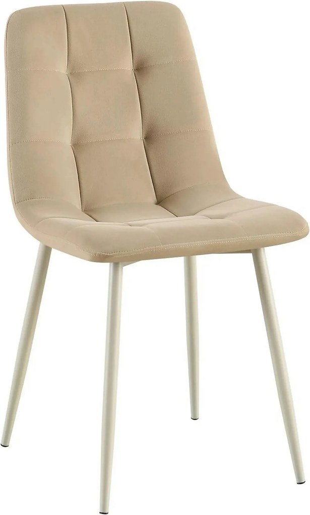 Scaun TED, bej/negru, stofa catifelata/metal, 46x54x88 cm