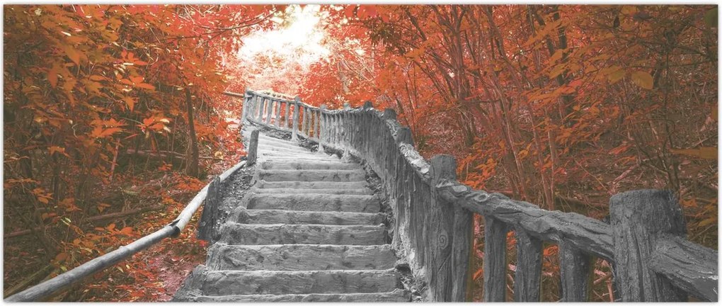 Tablou - Scări în natură, portocaliu (120x50 cm)