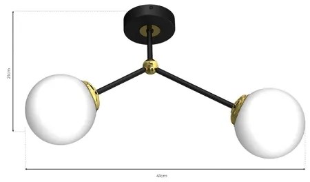 Lustră aplicată JOY 2xE14/40W/230V negru/aurie