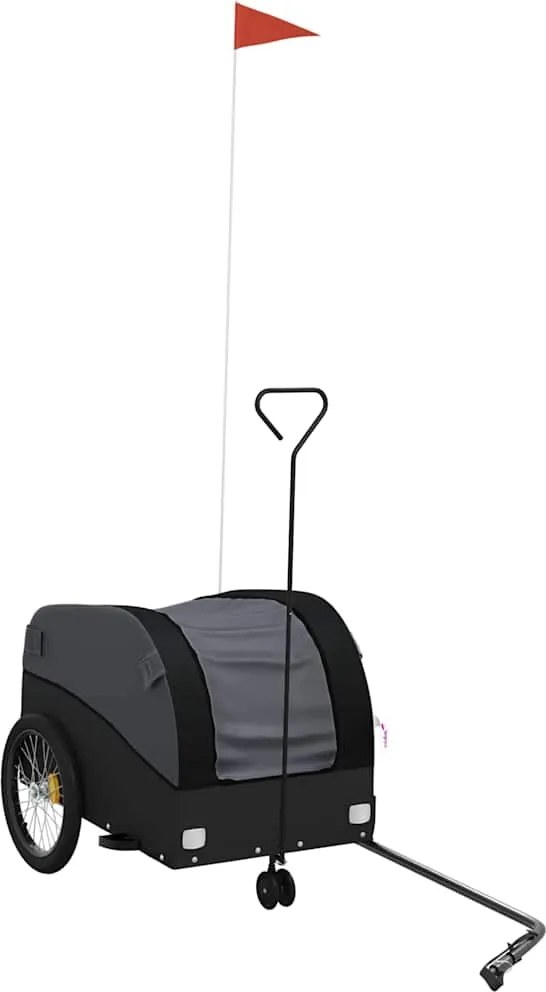 vidaXL Remorcă pentru biciclete, negru, 30 kg, fier