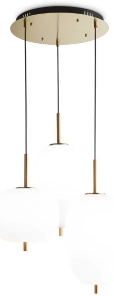 Ideal Lux - UMILE lustră LED suspendată pe cablu, 55W/230V, Ø 63 cm, CRI 90, alamă/alb