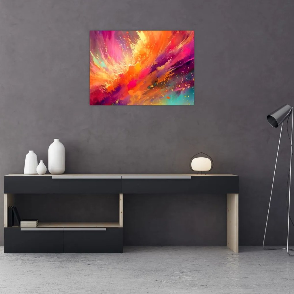 Tablou pe sticlă - Abstractizare dinamică (70x50 cm)