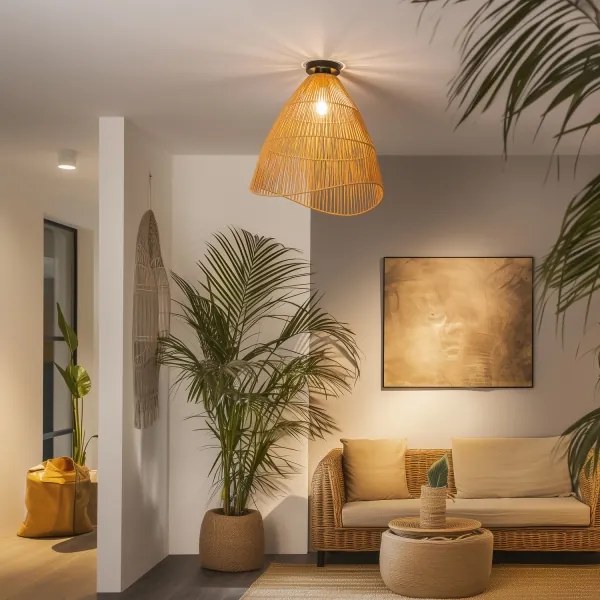 Brilagi - Lustră LED aplicată CERIA BOHO, 1xE27/40W/230V, Ø 70 cm, maro