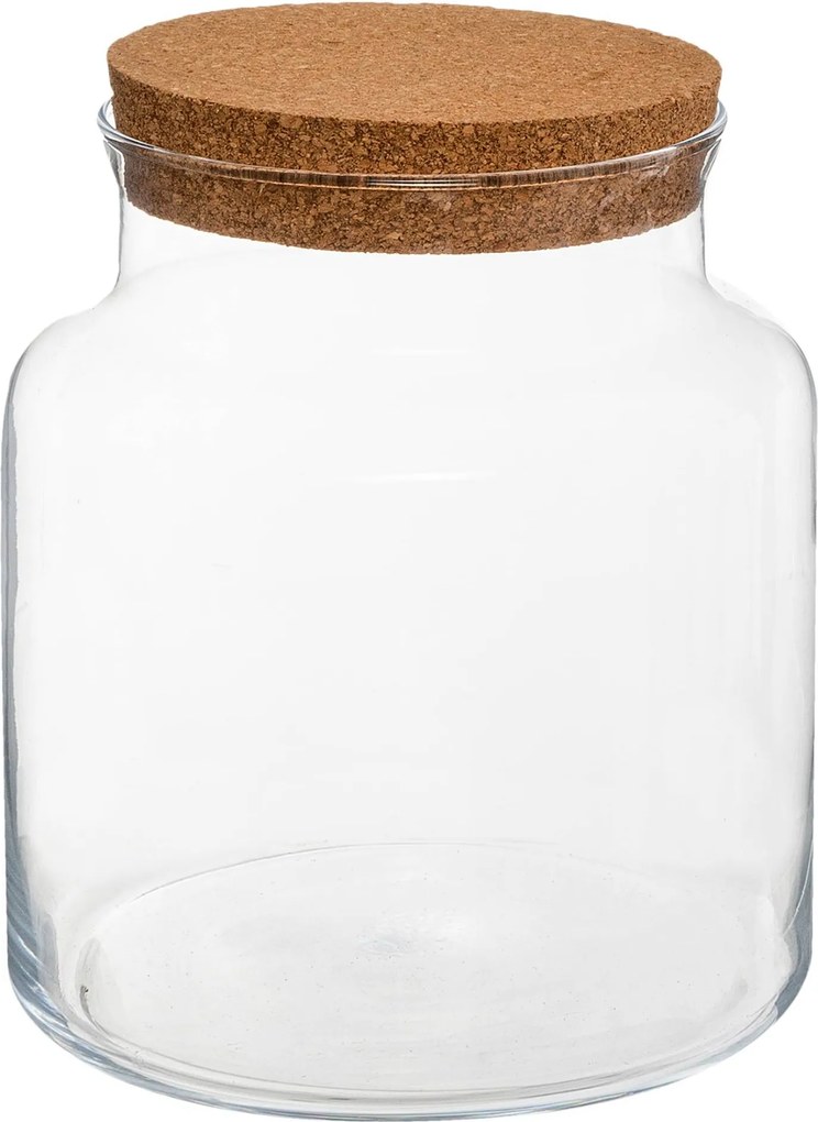 Vaza de sticla cu dop, inaltime 21,5 cm