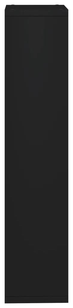 Raft cubic de perete, negru, 37x29,5x134,5 cm, MDF 1, Negru, 37 x 29.5 x 134.5 cm