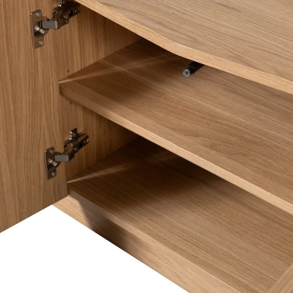 Comodă TV în culoare naturală din lemn de stejar 133x52x45 cm Zuma – WOOOD