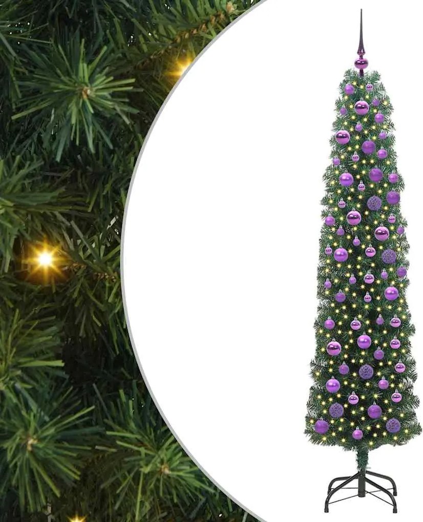 vidaXL Brad de Crăciun artificial Verde 180 cm PVC și oțel și plastic