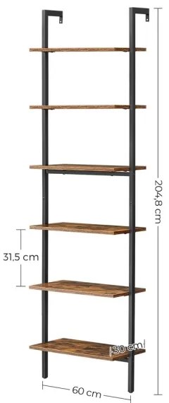 Bibliotecă NAVARO maro/negru