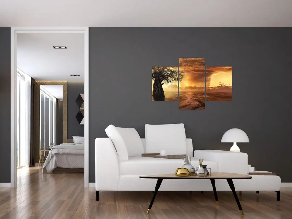 Tablou cu norii portocalii (90x60 cm)