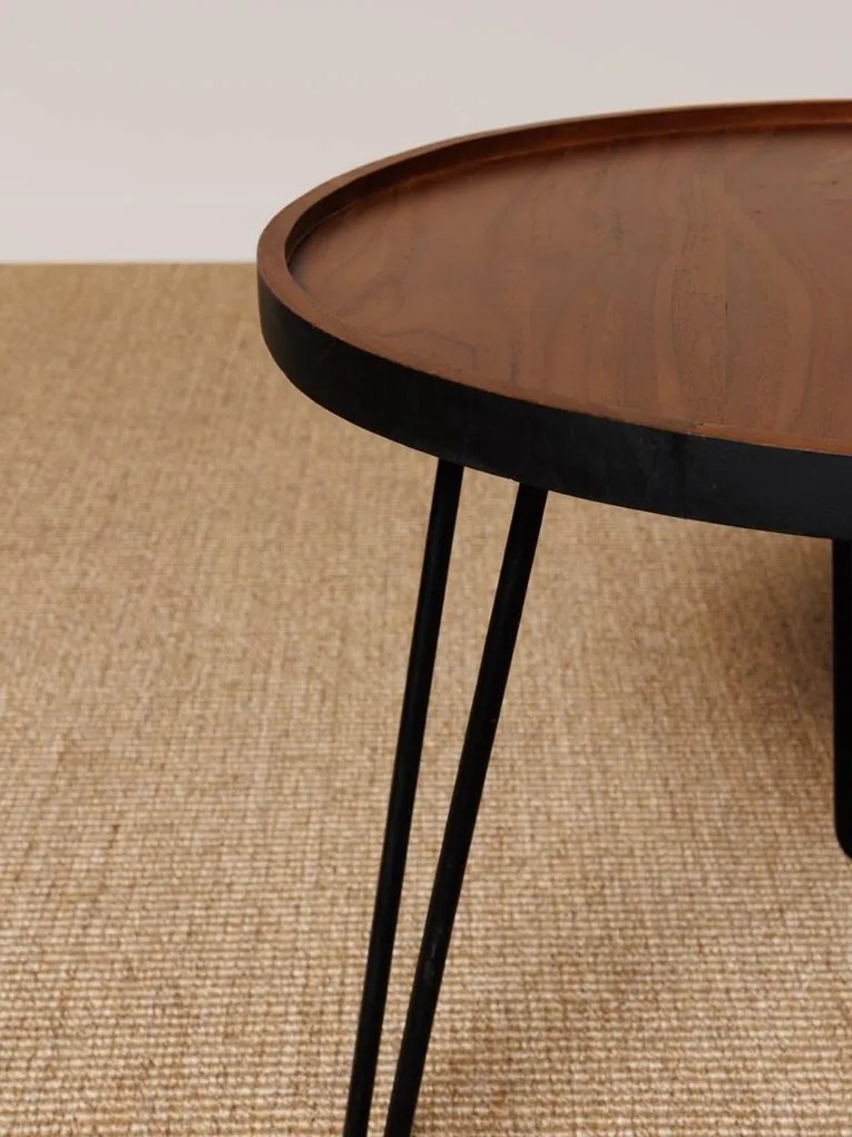 Masuta de cafea, rotunda, din lemn de tec, Edge