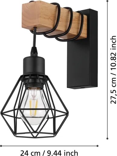 Aplică TOWNSHEND 1xE27/60W/230V Eglo 43135