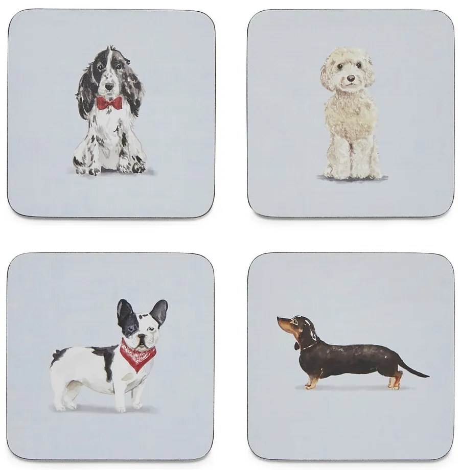 Set cu suporturi farfurii și coasters 8 buc. Curious Dogs – Cooksmart ®