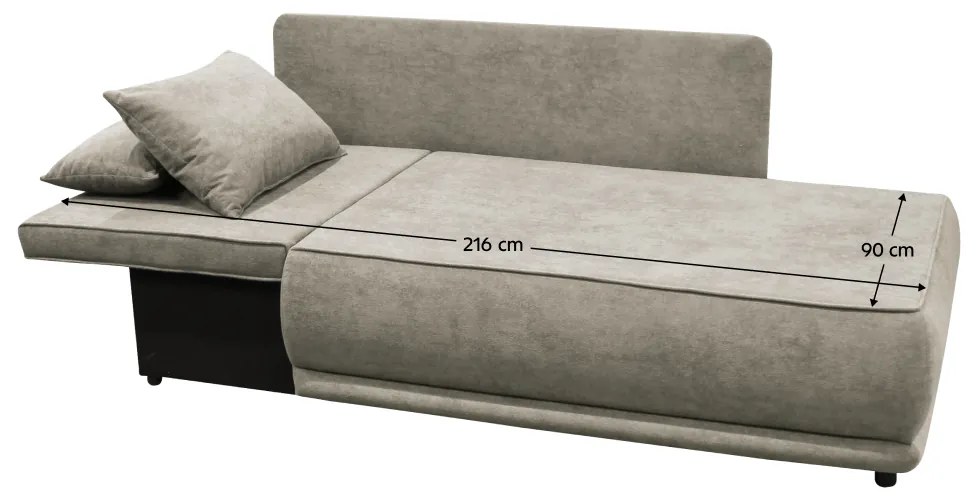 Canapea extensibila, bej gri Taupe, pe stanga, LIAMI