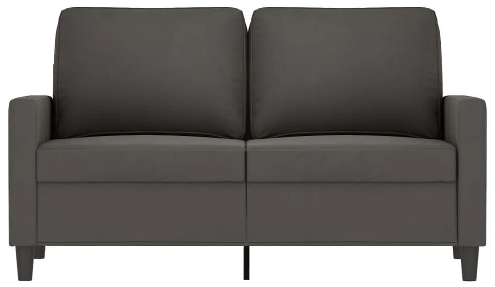Canapea cu 2 locuri, gri inchis, 120 cm, catifea