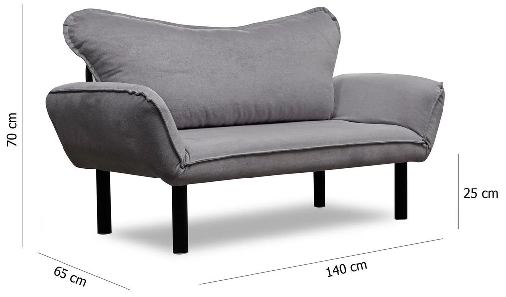 Canapea extensibila cu 2 Locuri Lisbon, 150 x 80 x 65 cm