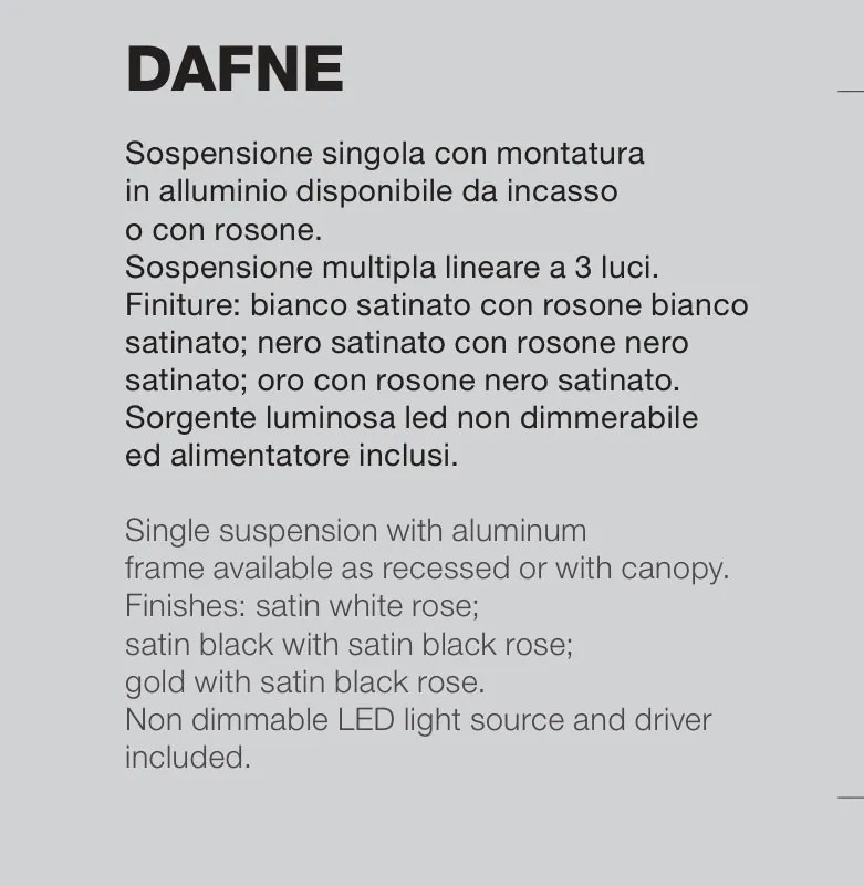 Lustra cu 3 pendule LED slim DAFNE alb, negru sau auriu