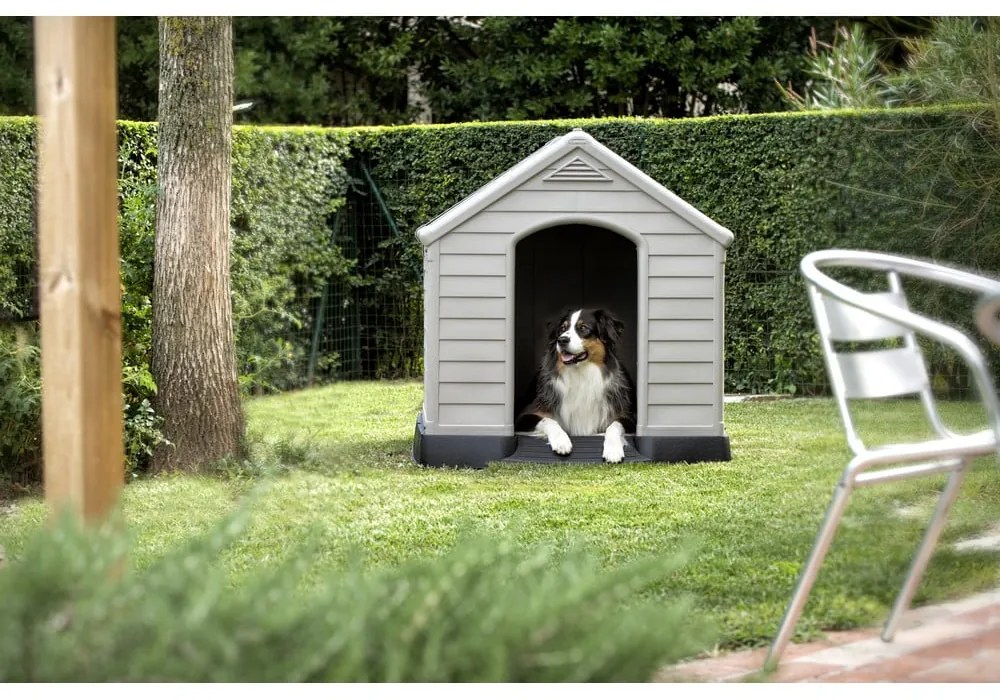Căsuță pentru animale gri pentru câini 95x99 cm – Curver