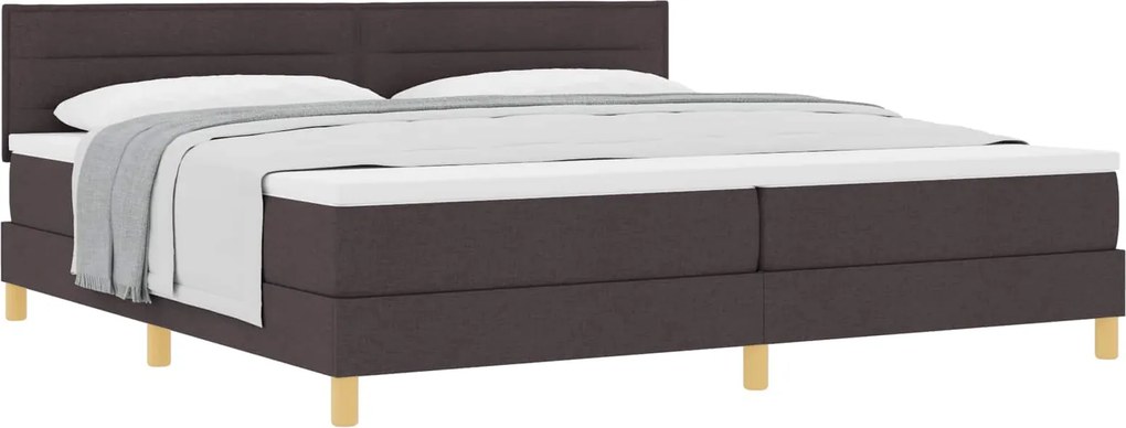 vidaXL Pat cu arcuri cu saltea Maro închis 200 x 200 cm țesătură