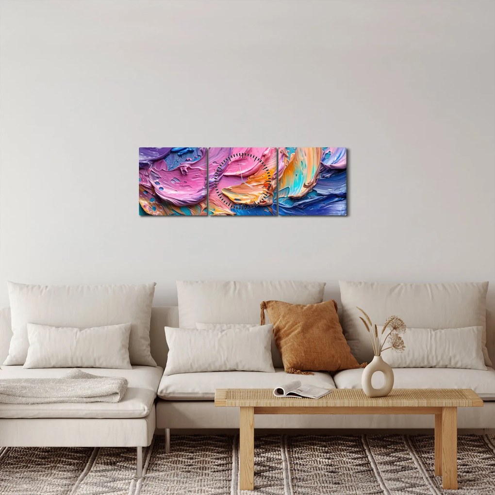 Tablou - Pictură în ulei (cu ceas) (90x30 cm)