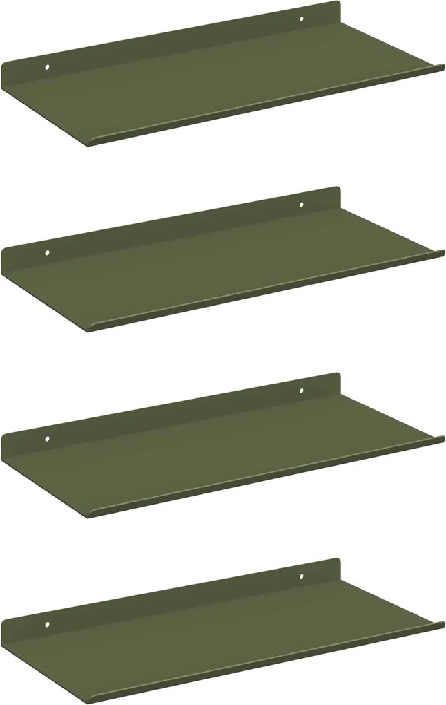 vidaXL Raft suspendat 4 pcs Verde măsliniu 40 x 18 x 2,5 cm Oțel