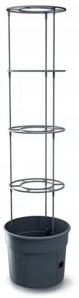 Ghiveci decorativ pentru rosii, rotund, antracit, 39.2x31.5x153 cm, Tomato Grower