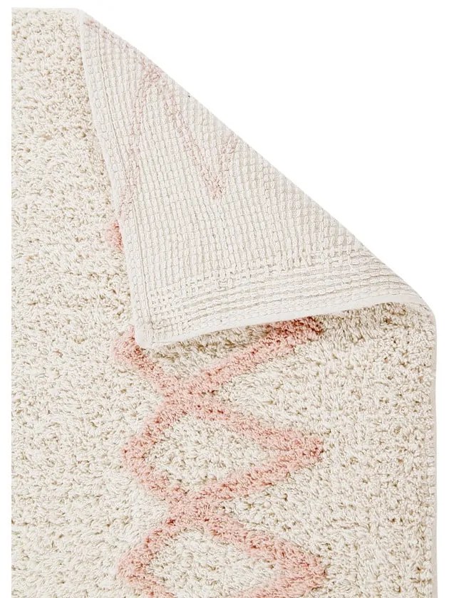 Covor roz/crem lavabil/țesut manual din bumbac 120x160 cm Atlas Natural – Lorena Canals