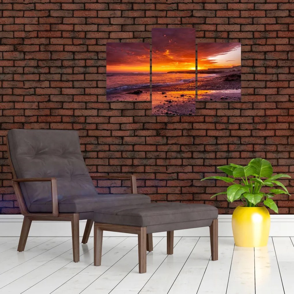 Tablou cu apus de soare la mare (90x60 cm)