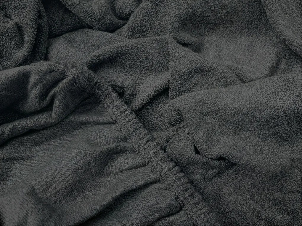Cearsaf extensibil fleece MOLTON antracit 180 x 200 cm