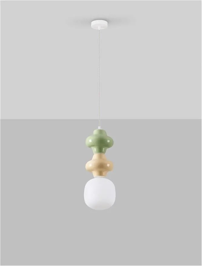 Pendul ceramic design modern CHIC verde/ galben
