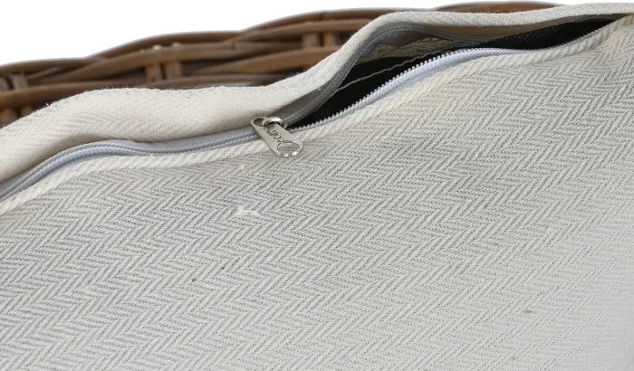 Fotoliu de exterior, din rattan impletit, cu perna detasabila, Lucien
