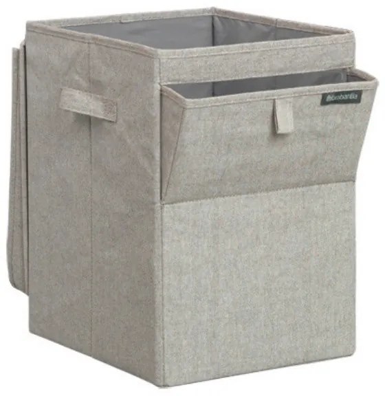 Cutie de rufe stivuibila Brabantia 1000827, 35 L, Deschidere frontala, Capac larg, Pliabil, Gri