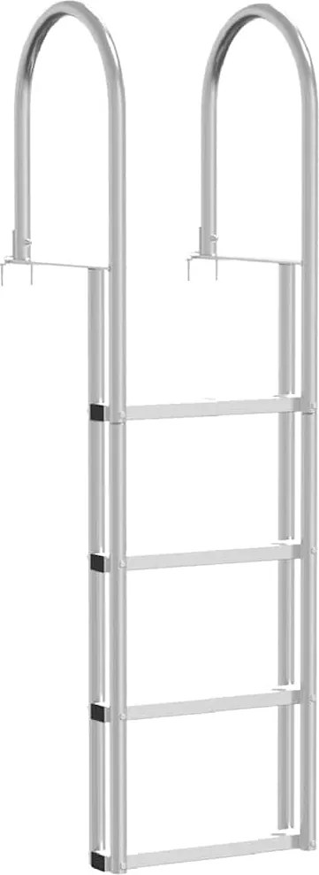 vidaXL Scară de doc cu 4 trepte Argintiu 45 ×11,5 ×162 cm Aluminiu