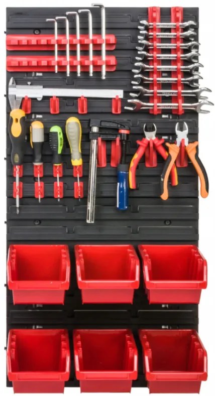 Perete pentru unelte 78x39cm + 6 cutii RED