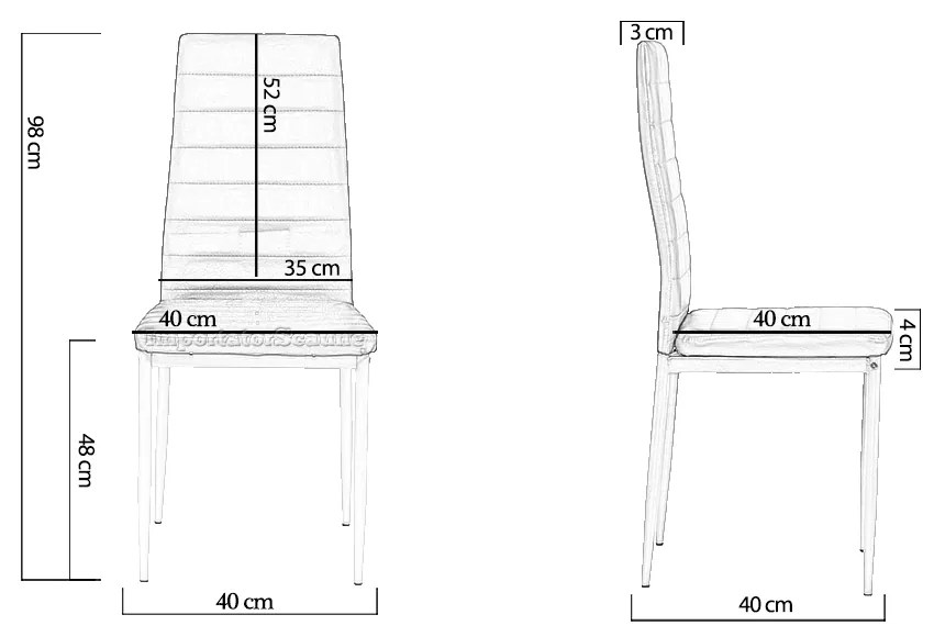 Scaune de bucatarie BUC 263 cu tapiterie din piele sintetică crem