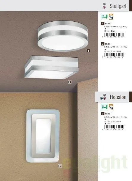 Aplica de perete, Plafonier exterior IP54, dim.28,5x28,5cm, Stuttgart 8227 RX