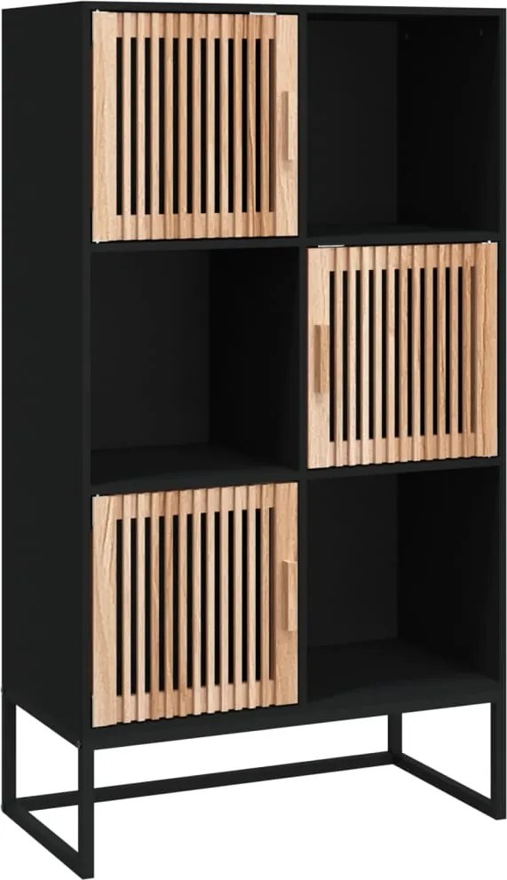 vidaXL Dulap înalt, negru, 70x35x125 cm, lemn prelucrat