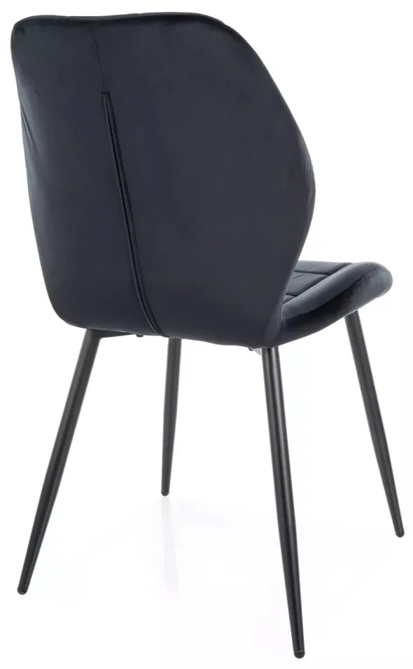 Scaun Jake velvet negru/negru Blu19