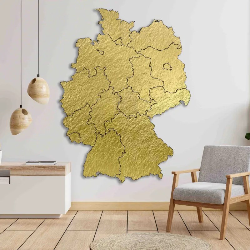 SENTOP | Hartă de perete din lemn a Germaniei - 16 piese | DOUU