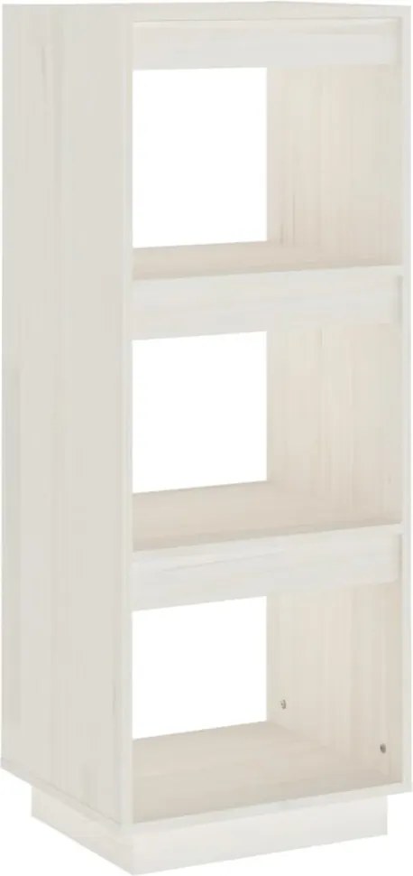 vidaXL Bibliotecă/Separator cameră, alb, 40x35x103 cm, lemn masiv pin