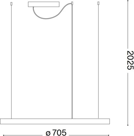 Ideal Lux - Pendul LED pe cablu ORACLE SLIM LED/37W/230V 2700K Ø 70 cm alb