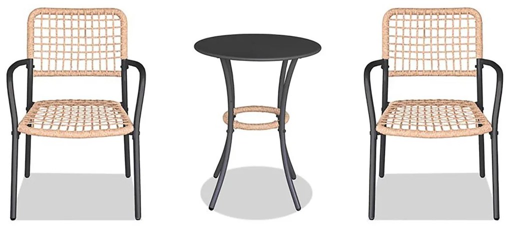 Set mobilier de grădină Abril (natural + antracit) (pentru 2 persoane). 1121234