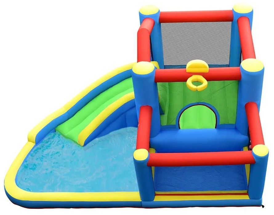 Parc Acvatic Inflatable cu Tobogan, Trambulină și Piscină