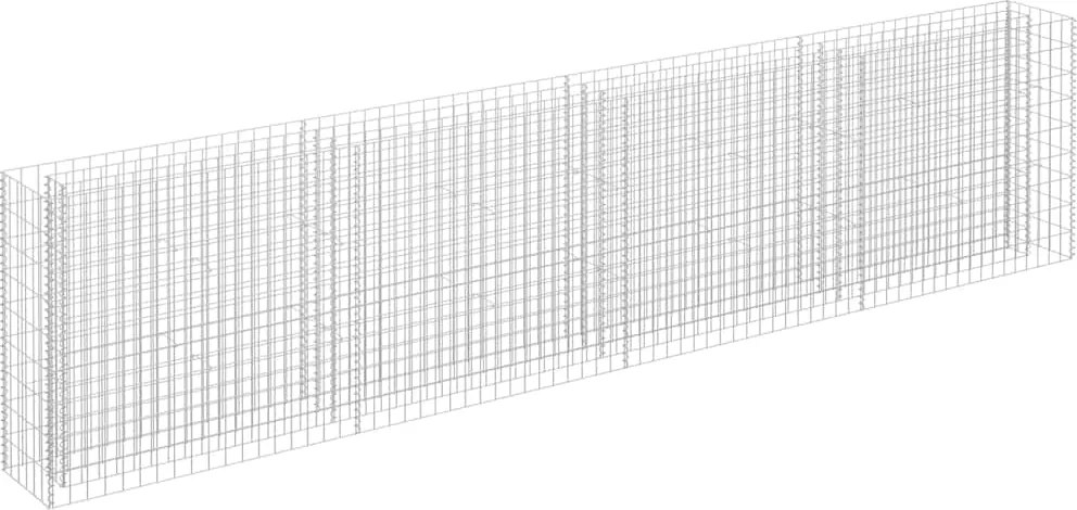 vidaXL Strat înălțat gabion, 360 x 30 x 90 cm, oțel galvanizat