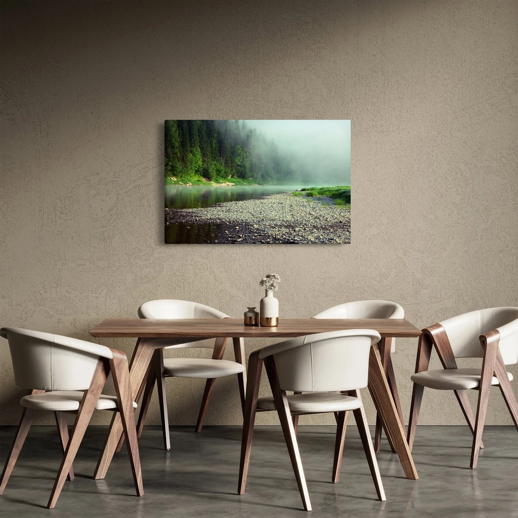 Tablou - Râu lângă pădure (90x60 cm)