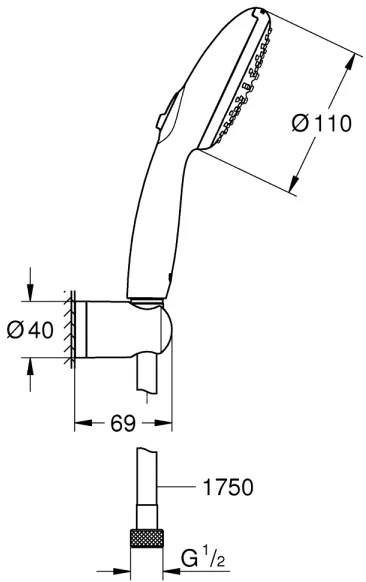 GROHE 27950001 - Set de duș VITALIO START 110, crom lucios