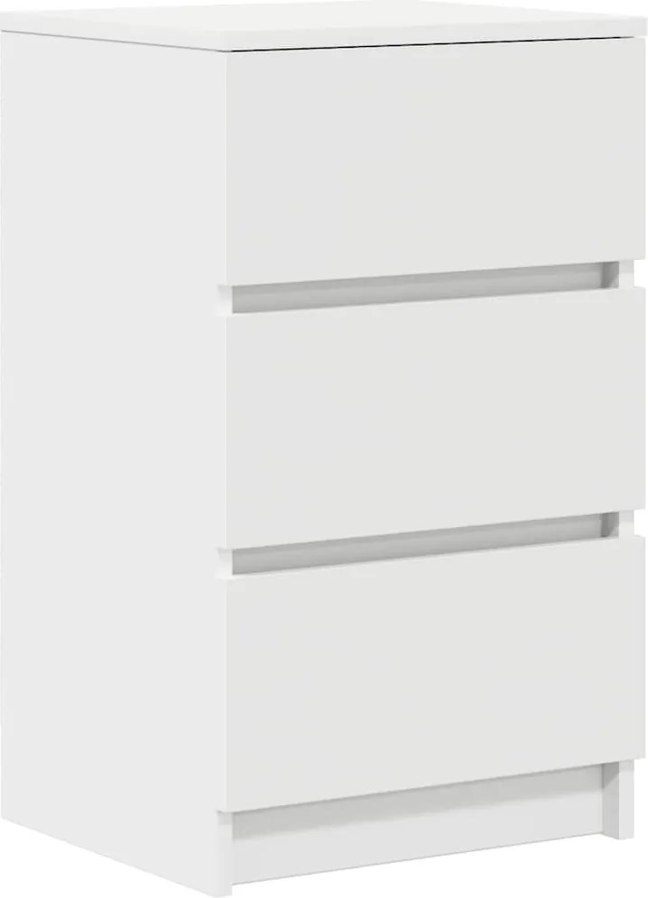 vidaXL Noptiera cu 3 sertare alb 39x35x65 cm