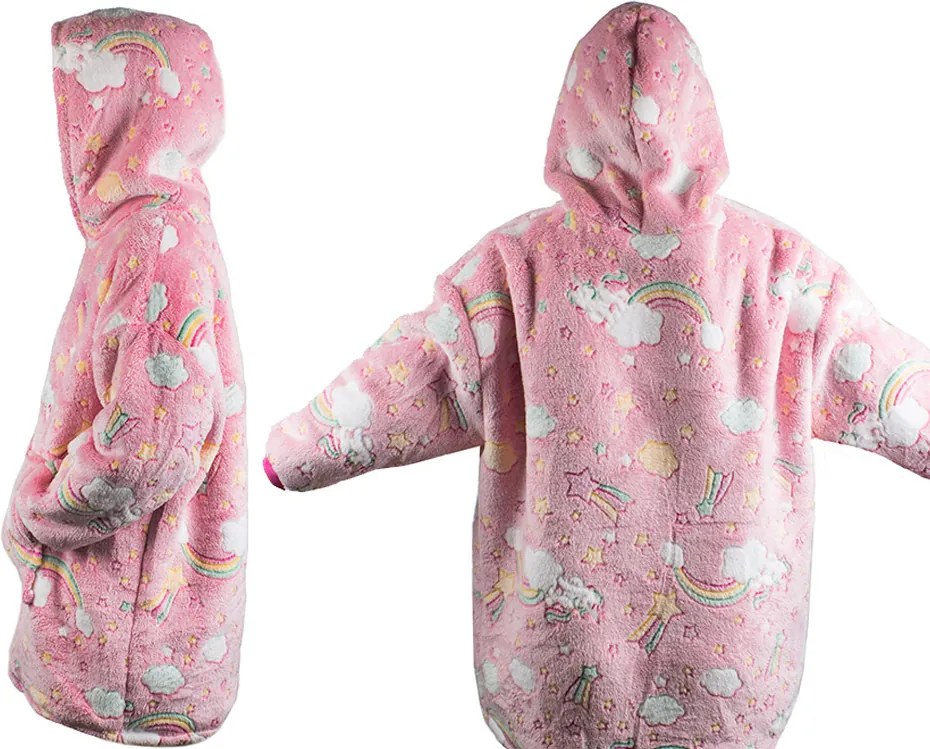 Zaparkorun Hanorac pentru copii care strălucește în întuneric - pink