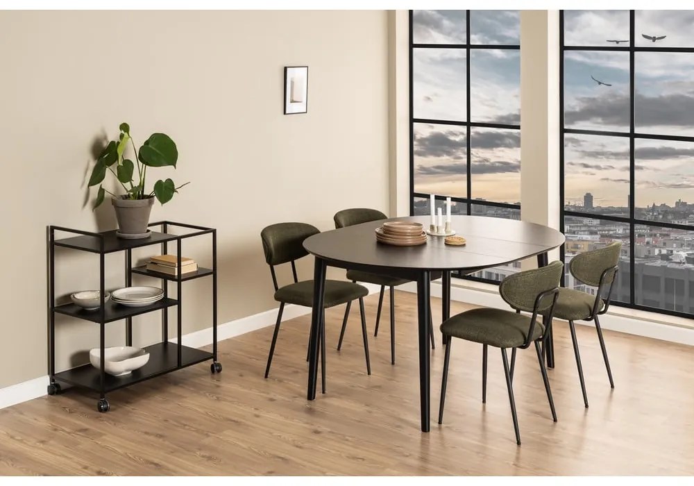 Masă de dining rotundă extensibilă cu blat cu aspect de lemn de stejar ø 115 cm Montreux – Actona