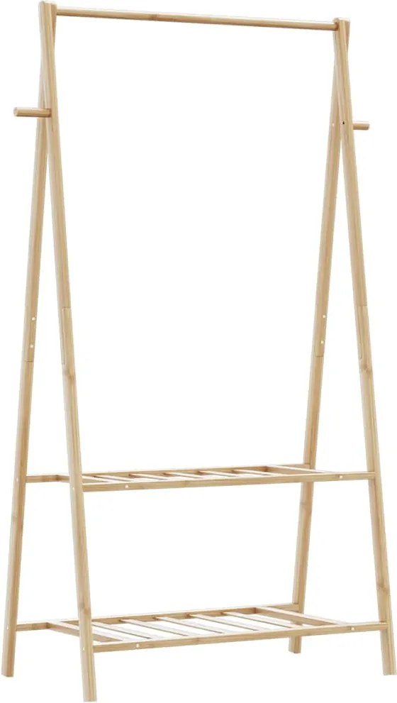 vidaXL Cuier pentru haine cu rafturi, 96x45,5x150,5 cm, bambus